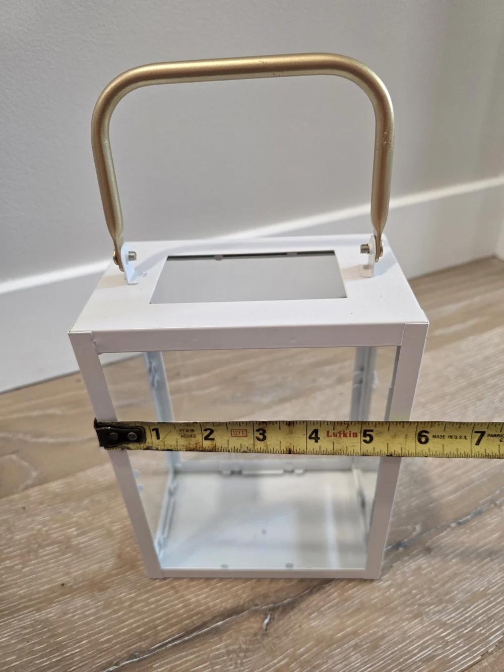 White and Gold Decorative Lantern - Home Accents
